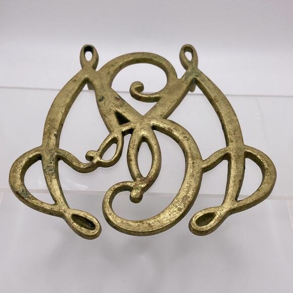 Vintage George Washington Cipher Trivet VA Metalcrafters Brass Colonial - Picture 4 of 7